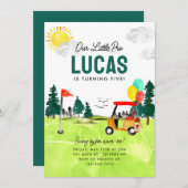 私たちのリトルプロスイングパルティーキッズゴルフ誕生日 招待状 (正面/裏面)