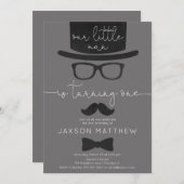 私たちのリトルマンボーイ1歳の誕生日パーティー 招待状 (正面/裏面)