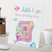 私たちのリトルマーメイドの写真の誕生日テーブル番号 台座サイン (インサイチュ)