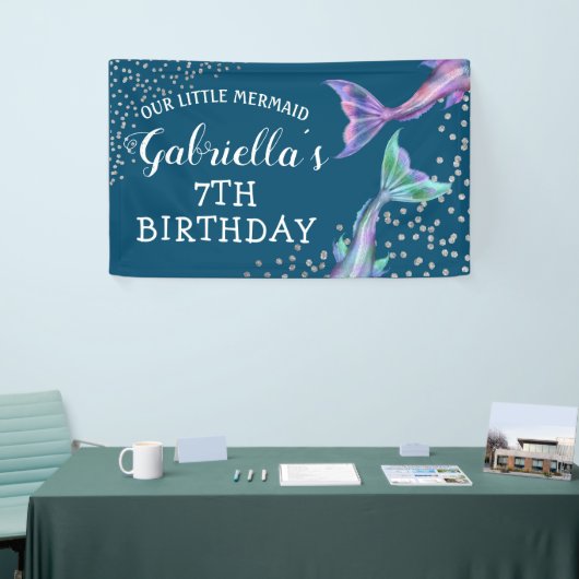 私たちのリトルマーメイドグリッター誕生日 横断幕 (トレードショー)