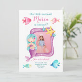 私たちのリトルマーメイドフォト誕生日招待状 招待状 (スタンド正面)