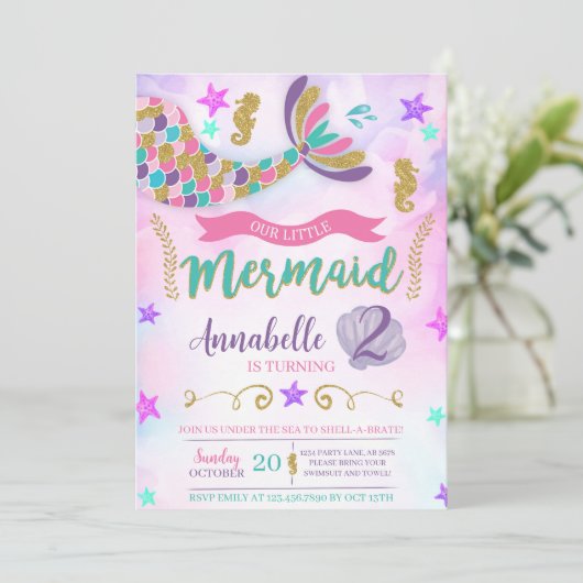 私たちのリトルマーメイド誕生日 招待状 (スタンド正面)
