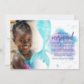 私たちのリトルマーメイド フォト誕生日パーティー招待状 招待状 (正面)