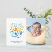 私たちのリトルミラクルハンドレタリング写真誕生 案内状 (スタンド正面)