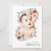 私たちのリトルミラクルフォトベビーガール誕生 案内状 (正面)