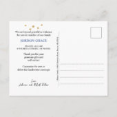 私たちのリトルミラクル金ゴールドスター3写真ベビー 案内ポストカード (裏面)