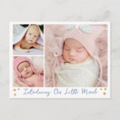 私たちのリトルミラクル金ゴールドスター3写真ベビー 案内ポストカード (正面)