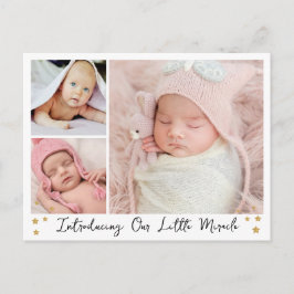 私たちのリトルミラクル金ゴールドスター3写真ベビー 案内ポストカード