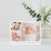 私たちのリトルミラクル金ゴールドスター3写真ベビー 案内ポストカード (スタンド正面)