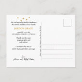 私たちのリトルミラクル金ゴールドスター3写真ベビー 案内ポストカード (裏面)