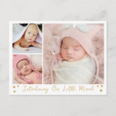 私たちのリトルミラクル金ゴールドスター3写真ベビー 案内ポストカード (正面)