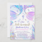 私たちのリトルメルメイドジョイント誕生日招待状 招待状 (正面)