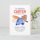 私たちのリトルルーキーヘルメットこうもり野球誕生日 招待状 (スタンド正面)