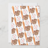 私たちのリトルルーキーヘルメットこうもり野球誕生日 招待状 (裏面)