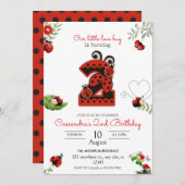 私たちのリトルレディーレディーバグ2nd誕生日パーティー 招待状 (正面/裏面)