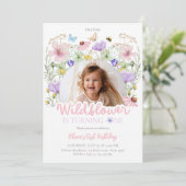私たちのリトルワイルドフラワーガーデンフローラガール誕生日 招待状 (スタンド正面)