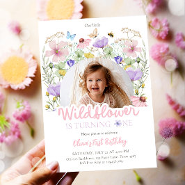私たちのリトルワイルドフラワーガーデンフローラガール誕生日 招待状