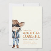私たちのリトル女性のカーボーイバースデーパーティー招待状 招待状 (正面)
