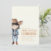 私たちのリトル女性のカーボーイバースデーパーティー招待状 招待状 (スタンド正面)
