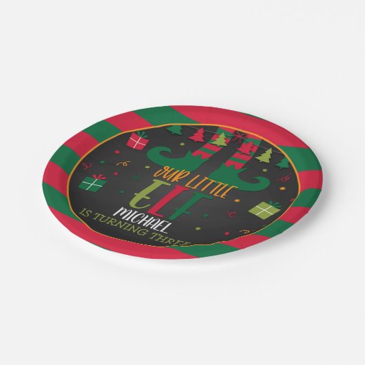 私たちのリトル小妖精や小人誕生日パーティープレート- Blk ペーパープレート (アングル)