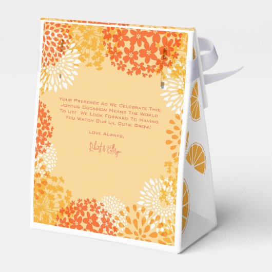 "私たちのリルかわいこちゃん"赤ちゃんシャワパーソナライズされたー好意ボー フェイバーボックス (裏面サイド)