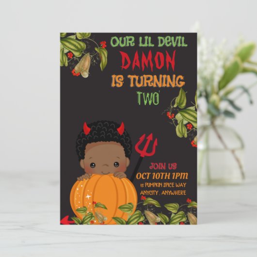 私たちのリーデビル誕生日招待状カード (スタンド正面)