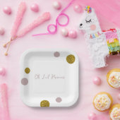 私たちのリールプリンセス金ゴールドとバラ金ゴールド ペーパープレート (パーティー)