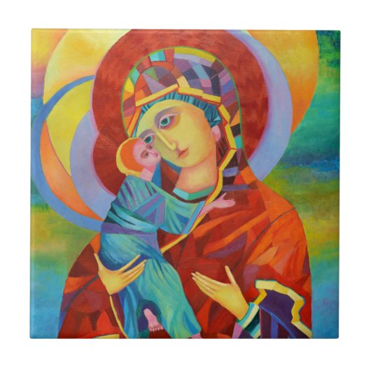 私たちのレディヴァージンメアリーマドンナと子供 タイル (正面)