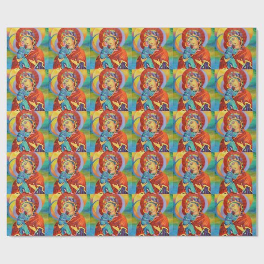 私たちのレディヴァージンメアリーマドンナと子供 ラッピングペーパー (フラット)