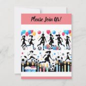 私たちのレディーサッカー パーティーで得点しよう 招待状 (正面)