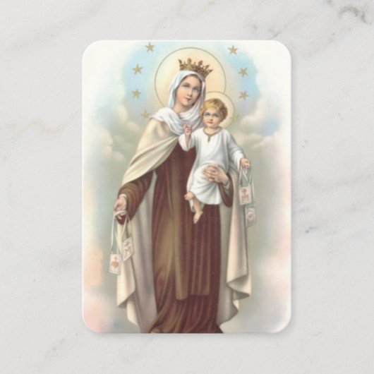 私たちのレディ山カーメルスターズ祈りの言葉カード 名刺 (正面)