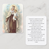 私たちのレディ山カーメルスターズ祈りの言葉カード 名刺 (正面/裏面)