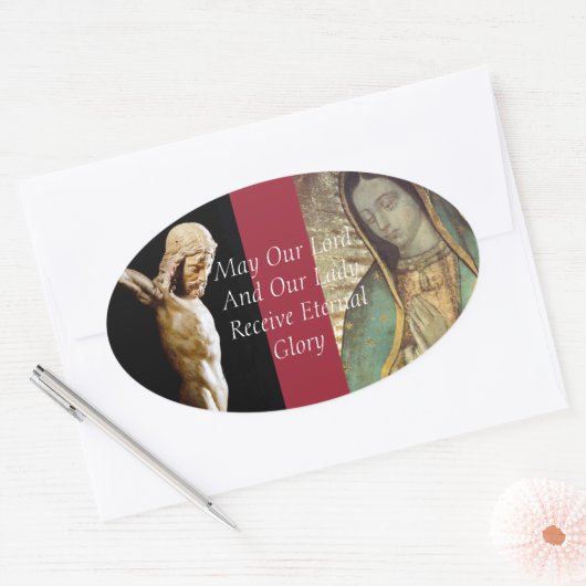 私たちの主と私たちの婦人が永遠の栄光を受けますように！ 楕円形シール (封筒)