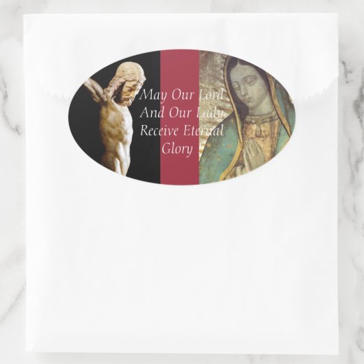 私たちの主と私たちの婦人が永遠の栄光を受けますように！ 楕円形シール (バッグ)