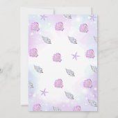 私たちの人魚の誕生日 海の下のパーティー 招待状 (裏面)