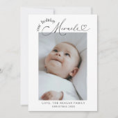 私たちの休日の奇跡のクリスマス誕生のお知らせ 案内状 (正面)