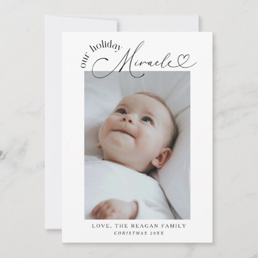 私たちの休日の奇跡のクリスマス誕生のお知らせ 案内状 (正面)