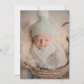 私たちの休日の奇跡のクリスマス誕生のお知らせ 案内状 (正面)