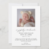 私たちの休日の奇跡のクリスマス誕生のお知らせ 案内状 (裏面)