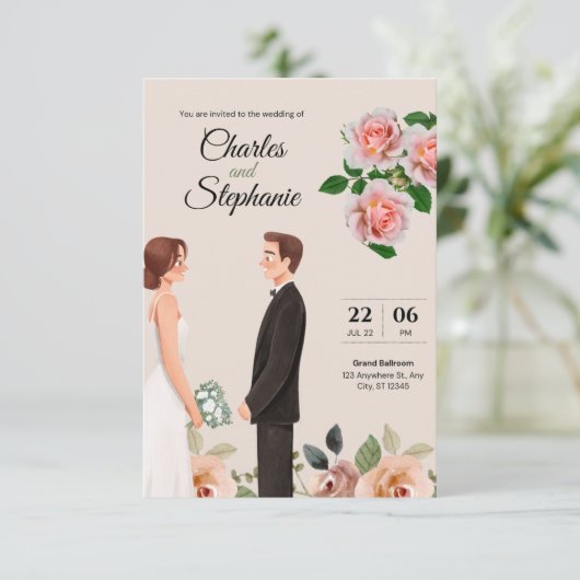 私たちの例外的な結婚式招待状で「私は」と言う 招待状 (スタンド正面)