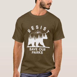 私たちの公園を守れ レジスト アメリカ国立公園 クマ N Tシャツ