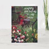 私たちの共有誕生日に私の双子の妹 カード (正面)