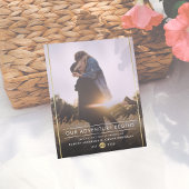 私たちの冒険が始まるモダンタイポグラフィ金ゴールド写真 案内ポストカード