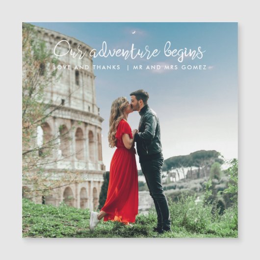 私たちの冒険が始まる写真ありがとう結婚。 (正面)