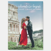 私たちの冒険が始まる写真ありがとう結婚。 マグネット (正面)