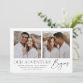 私たちの冒険が始まる写真婚約の発表 招待状 (スタンド正面)