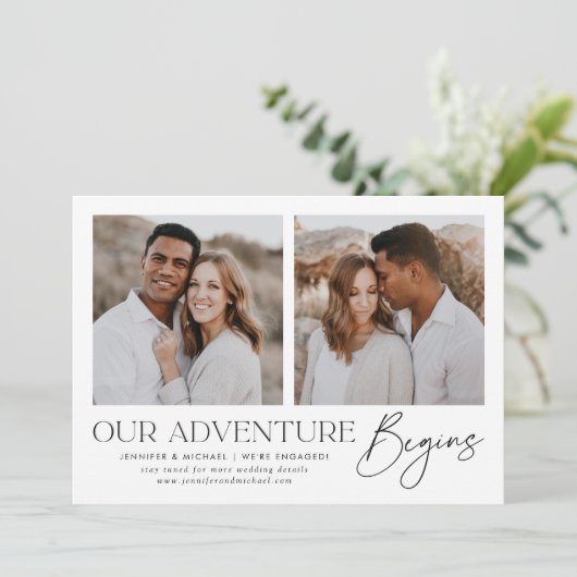 私たちの冒険が始まる写真婚約の発表 招待状 (スタンド正面)