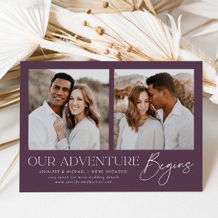 私たちの冒険が始まる写真婚約の発表 招待状
