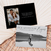 私たちの冒険が始まる写真婚約の発表 招待状