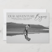 私たちの冒険が始まる写真婚約の発表 招待状 (正面)